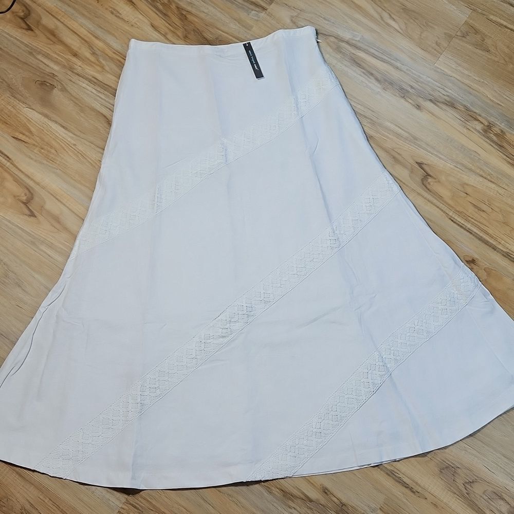 🔹️NWT Saint Tropez West White Linen Maxi Skirt Size 16